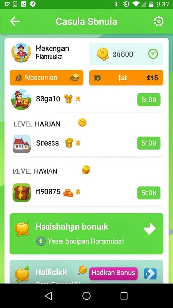 Leaderboard yang menampilkan posisi terbaik pemain.