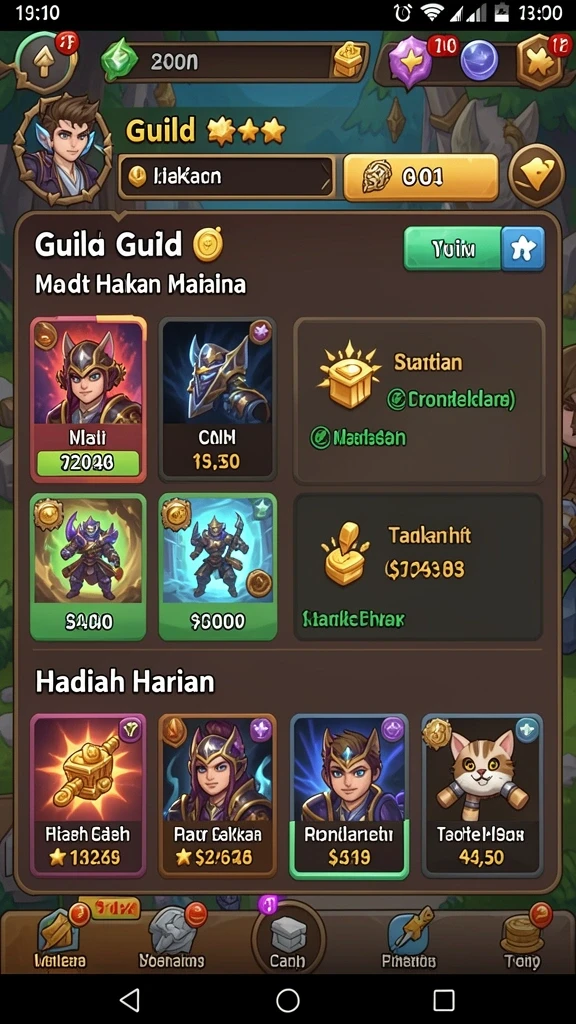 Tampilan level yang penuh warna dan kreatif.