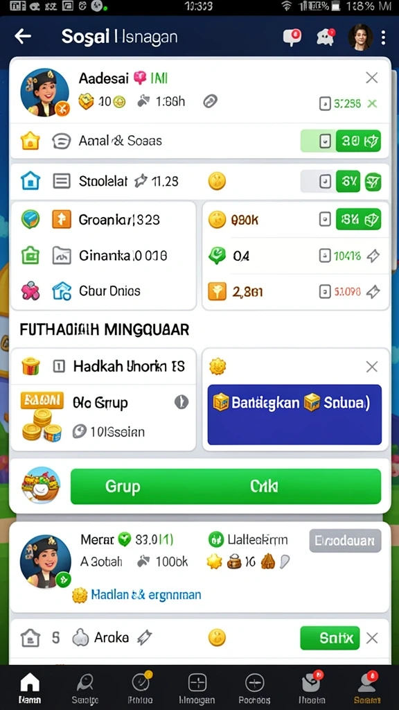 Screenshot kedua memperlihatkan fitur interaksi antar pemain.