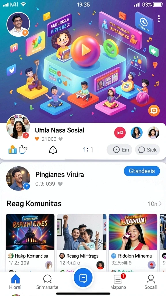Tampilan karakter yang beragam dan menarik.